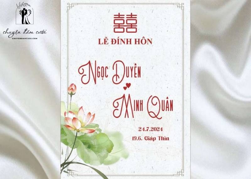 Thiệp cưới hoa sen – vẻ đẹp thuần khiết, đậm chất truyền thống và lãng mạn